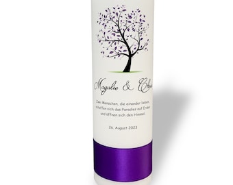 Candela nuziale albero della vita viola