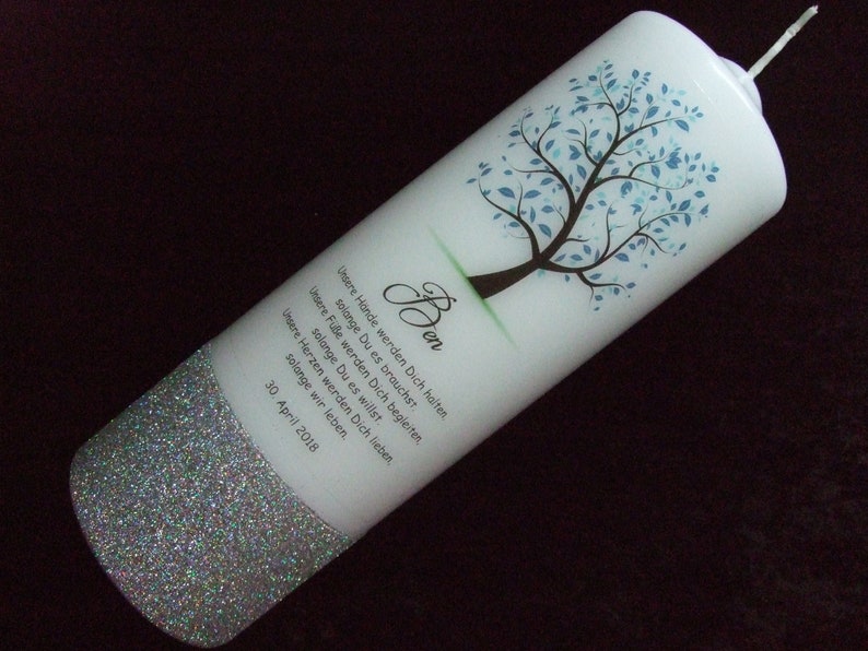 baptism candle for boy