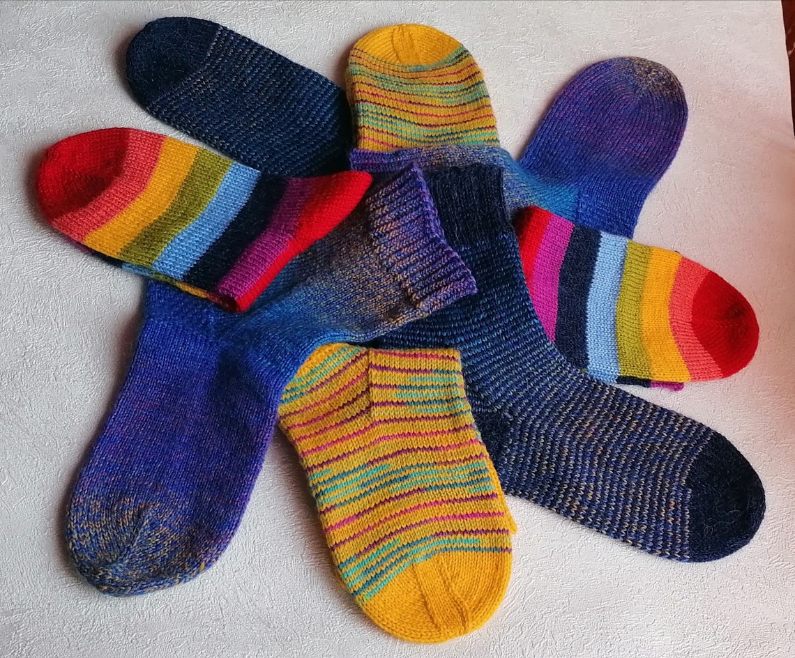 Handmade knitted woolen socks women handmade socks cozy and Etsy