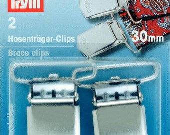 2 Klappschnaller für Hosenträger Clip silber 20 30 36 mm Metall 