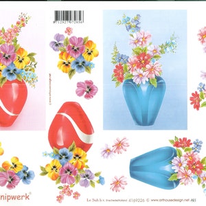 3-D-Blumensticker, Bastelbogen zum Ausschneiden