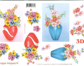 3-D flower stickers, cut-out sheets for cutting out