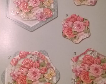 3-D flowers, Easter stickers Stickers made of sturdy cardboard