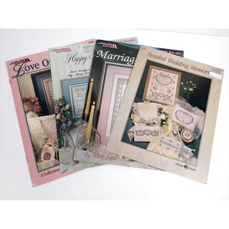 Vintage Marriage Sampler Religious Wedding Gift Cross Stitch Patterns Embroidered Anniversary Present Leisure Arts Mill Hill