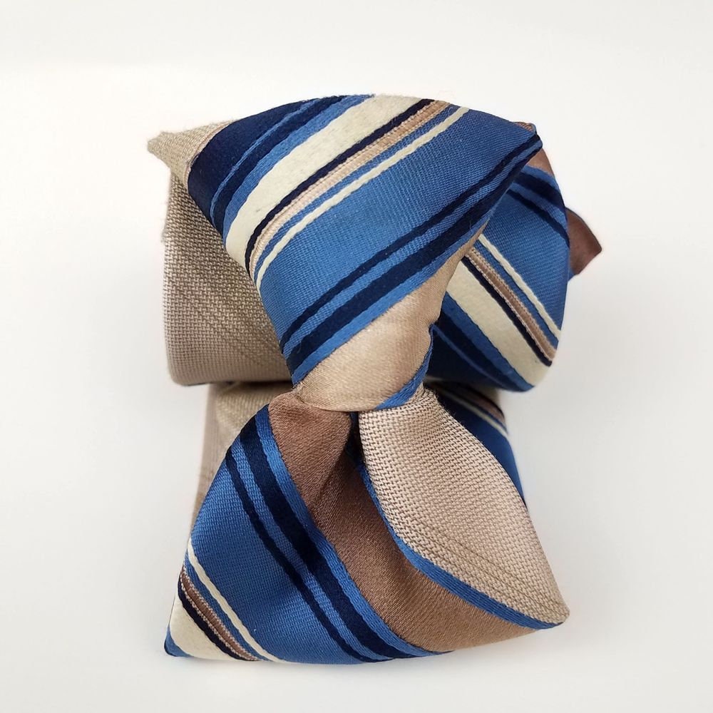 Vintage JCPenney Blue/Beige Striped Neck Tie 70s Men's Etsy