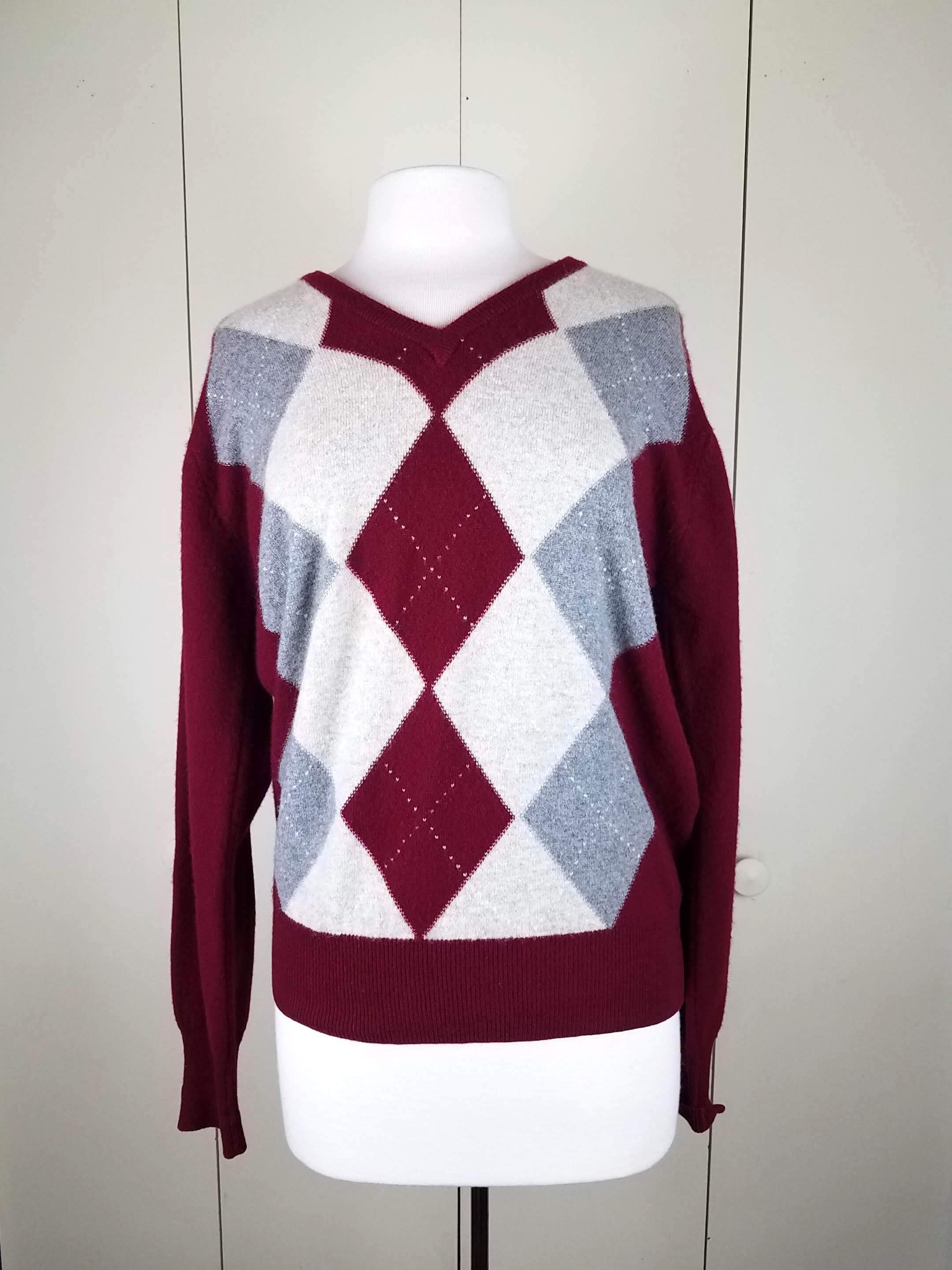 Argyle Cashmere Sweater Vintage 