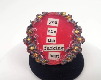 You are the F*cking Best Magnet Frame, Small Thank You Present, Funny Swearing Birthday Present for Friend, Custom Birthday  Gift