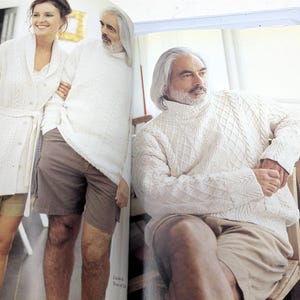 Rowan Denim 14 Knitting Designs Book by Kim Hargreaves, Aran Inspired Sweater Patterns for Women Men and Children, OOP imagen 5