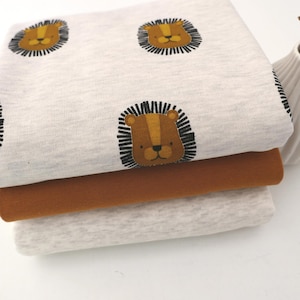 Pacchetto tessuto Sweat Lion/Alpine pile tinta unita ecru screziato, polsini
