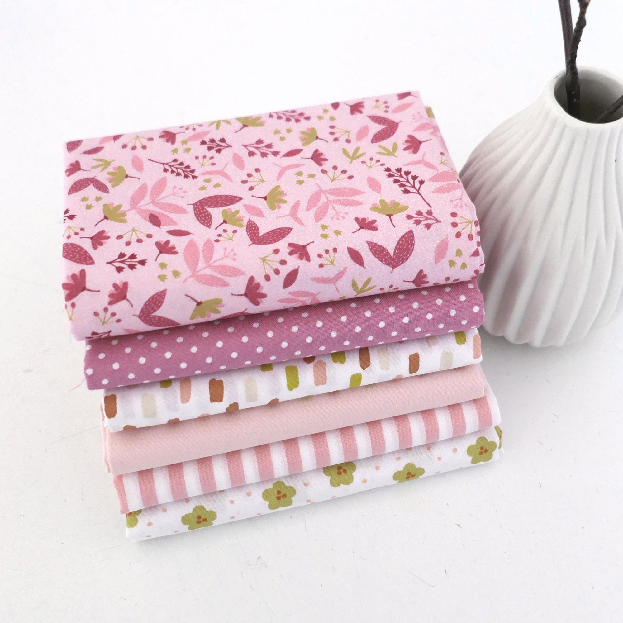 7 Stk 25x25cm Stoffpaket Baumwolle Stoffreste Sterne Blumen DIY