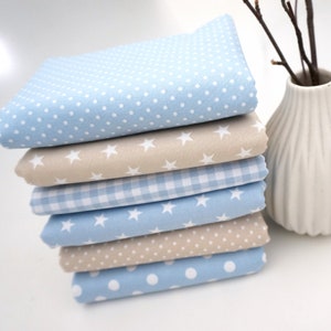 Fabric package cotton, 6 x 50 x 144 cm, light blue, cream