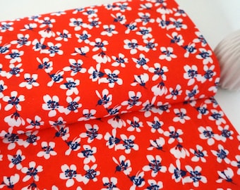 Viscose jersey 'Mika', swafing, floral, bright red, sold by the meter