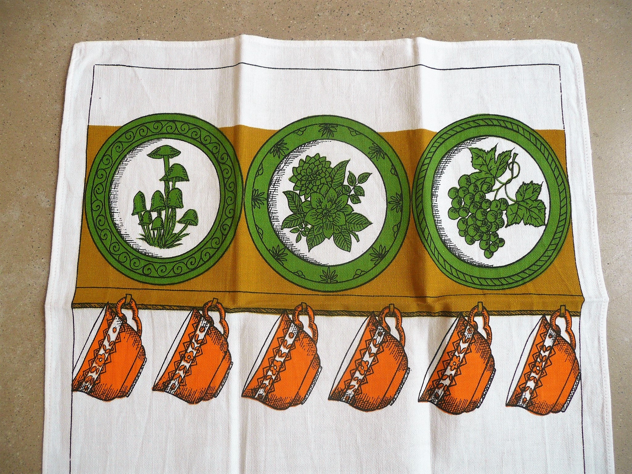 Küchentücher aus Baumwolle weiß orange blau grün Küchentuch | Etsy