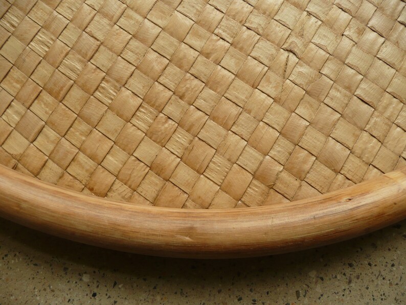 PLATEAU BOIS ROND 35 CMS TAHITI PAS CHER