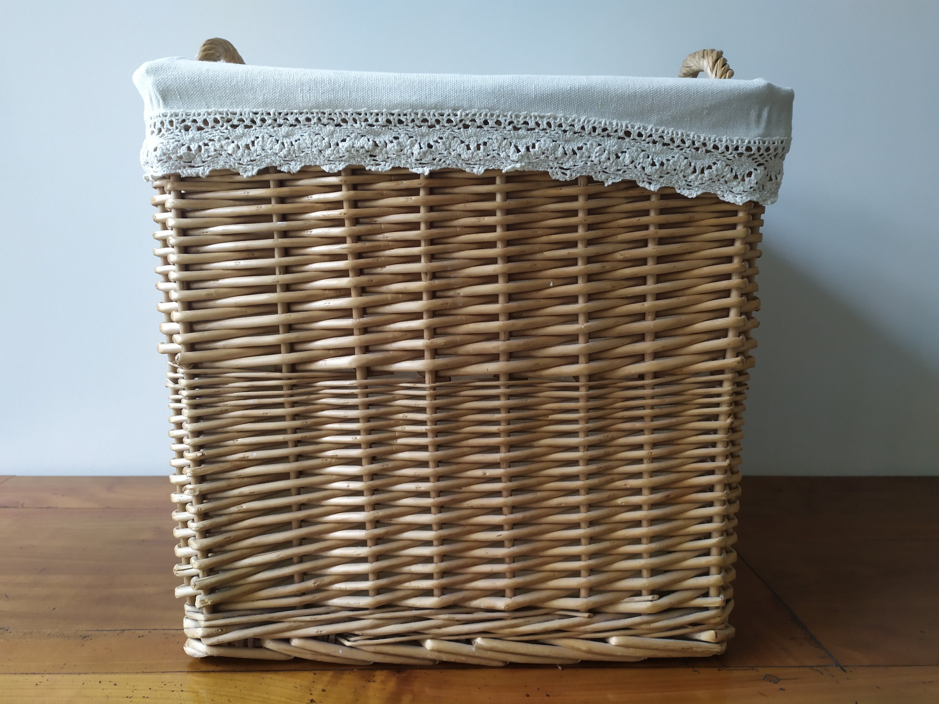 Große Korb-Wäsche-Korb und Geflecht aus gezähmten Baumwolle | Etsy