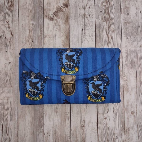 Ravenclaw Folding Wallet, Blue House HP Inspired Clutch Purse Bag