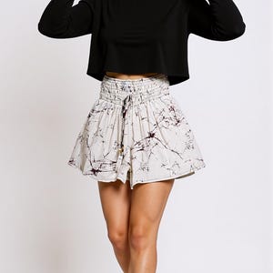 Upcycled Sari Silk Shorts: Lightweight Boho Festival Lounge Wear
