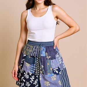 Patchwork Rayon Shorts: Boho Hippie Style, Elastic Waist