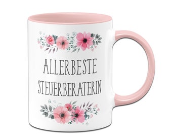 Tasse - Allerbeste Steuerberaterin - blumig