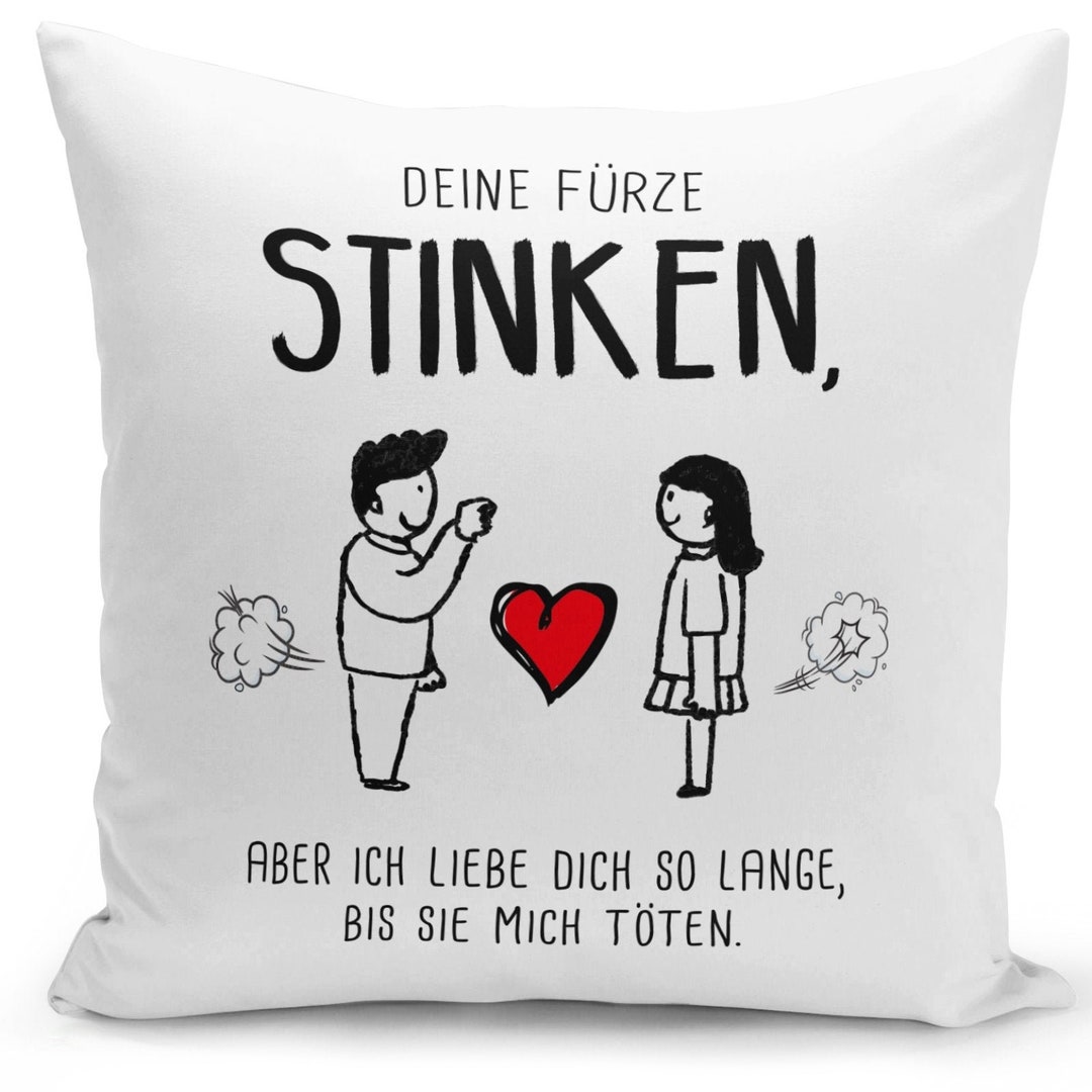 Kissen Deine Fürze stinken, aber ich liebe Dich Etsy.de