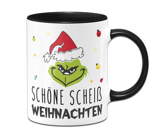Grinch 'Papa' Tasse – Lustige Weihnachtstasse, Spülmaschinenfest, Beidseitig Bedruckt