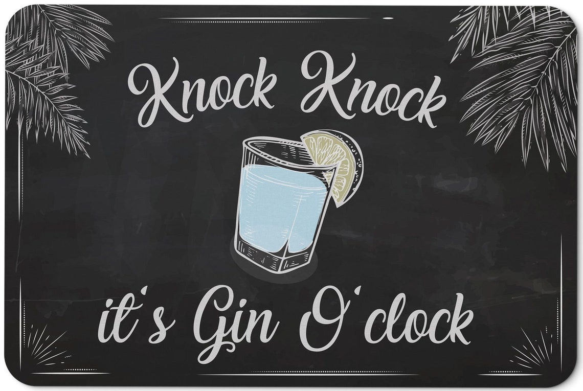 Doormat Knock Knock Its Gin Oclock Etsy