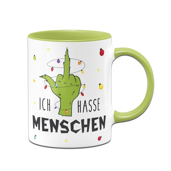 Tasse - Grinch - Ich hasse Menschen (Mittelfinger)