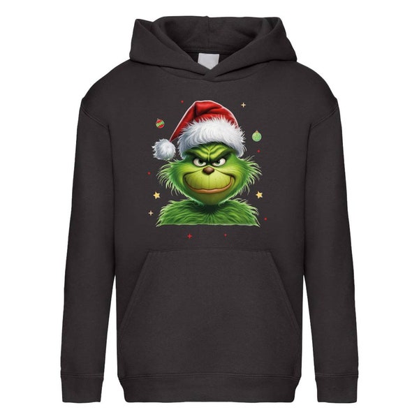 Hoodie Kinder Weihnachtspullover - Der Grinch - Pulli Lustig