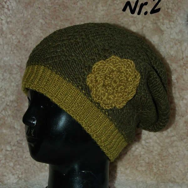 Wollmütze Beanie Blume Warme Mütze Strick Mütze Wolle Kopfbedeckung Beanie Gefütterte Strick Mütze Grau Hippie Warme Strickmütze Winter