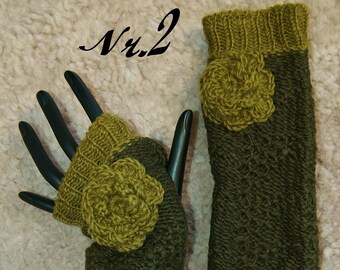 Strick Handstulpen*ANGEBOT* Pulswärmer Gefütterte Handstulpen Dekorative Stulpen Blumen Stulpen Winter Handstulpen Damen Armstulpen Strick