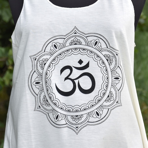 Tanktop OM Shirt Fatimas Hand Sommer Top Yoga Meditation Ethno Style Hippie Shirt Ärmellos Om Symbol Freizeit Shirt Fatimas Hand Shirt Yogi