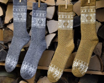 Winter Socken Grau Warme Socken Norweger Stil Alpaka Merinowolle Socken Herbst Socken Grau Warme Socken Gr.35-38, Gr.39-42, Gr.43-46