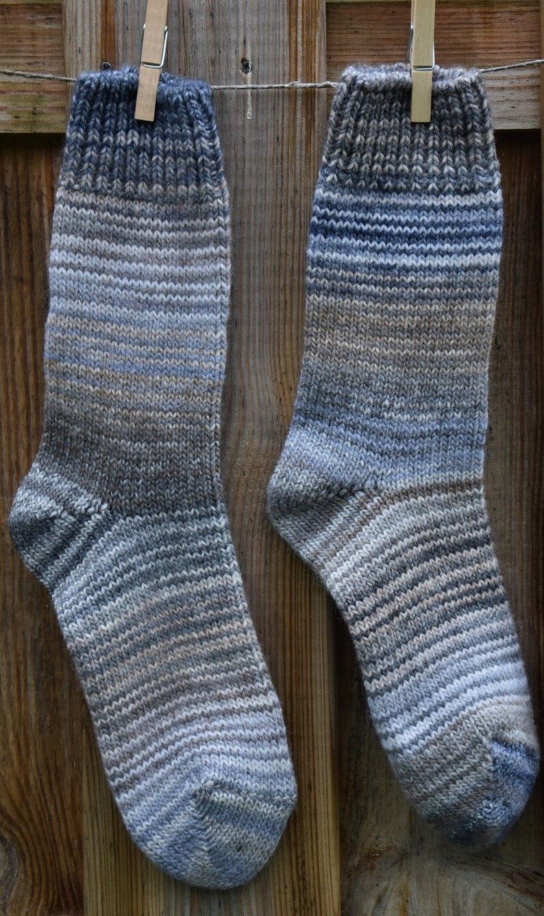 Wollsocken Grau Meliert Warme Strick Socken Flauschige Hippie Socken Kuschelige Umschlag Socken Warme Strick Socken Winter Herbst Socken Bild 10