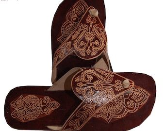 Zehentrenner, Leder Sandale,Sommer Sandalen,Hippie Sandalen,Orientalische Zehentrenner,Zehentrenner Echtleder Braun,Indische Sandalen,Goa