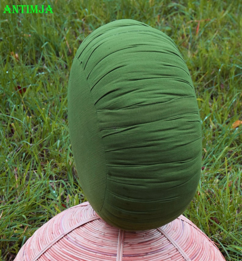 Produktbild von Meditationskissen Aus Merino Schafwolle | Yogakissen Mit Bio-Buchweizenfüllung- Anpassbare Füllung Mit Waschbarem Bezug | Sitzkissen Perfekt Für Bequemes Yoga | Mit Tragetasche | 35x13cm- Natur