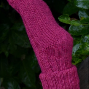 Socken mit Alpaka Wolle Umschlag Socken Pink Winter Socken mit Alpaka Wolle Gr.35-2 Warme Socken Kuschel Socken Pink Haussocken Wolle Bild 5