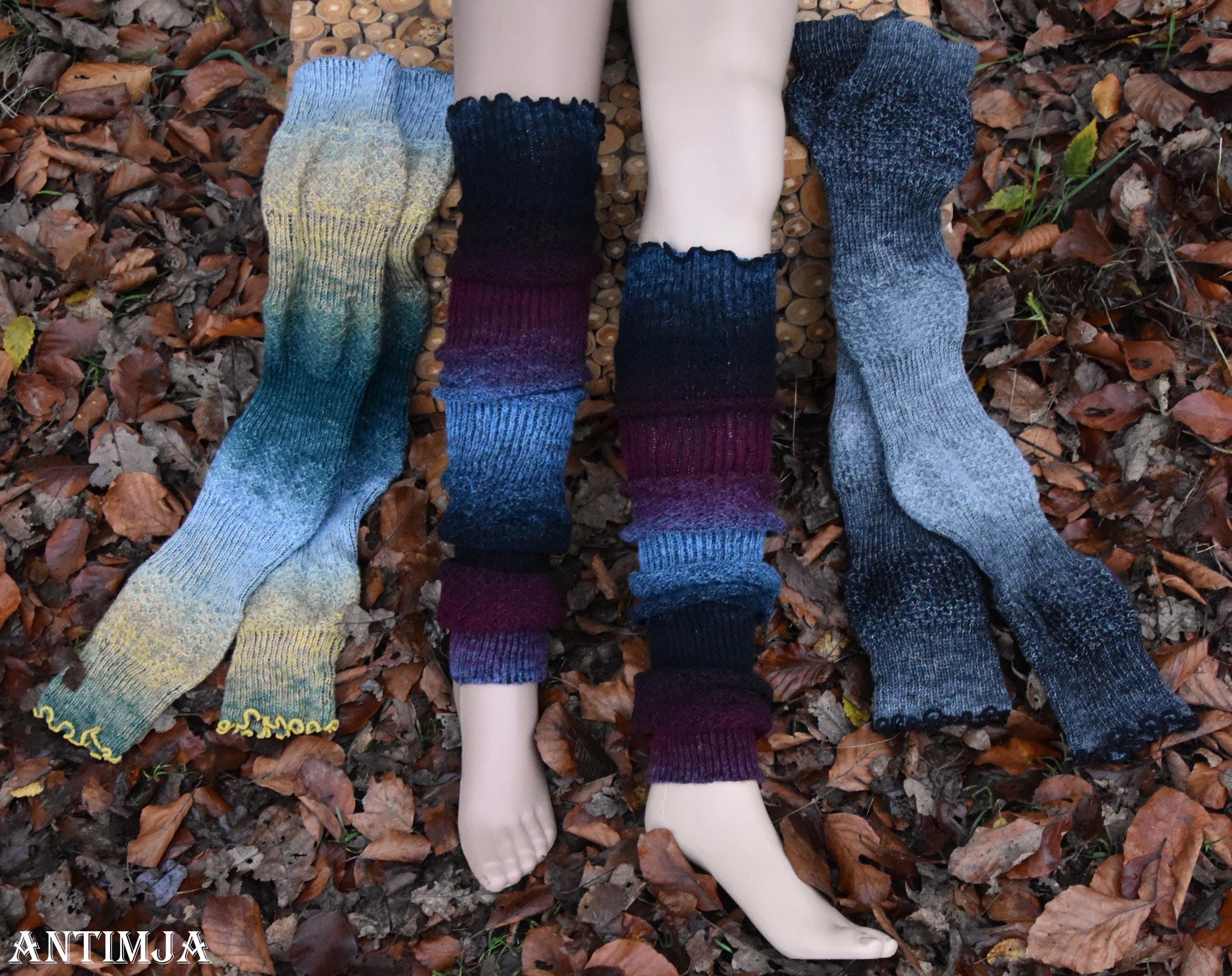 Alpaka Wolle Overknee Stulpen Wolle Beinstulpen Farbverlauf