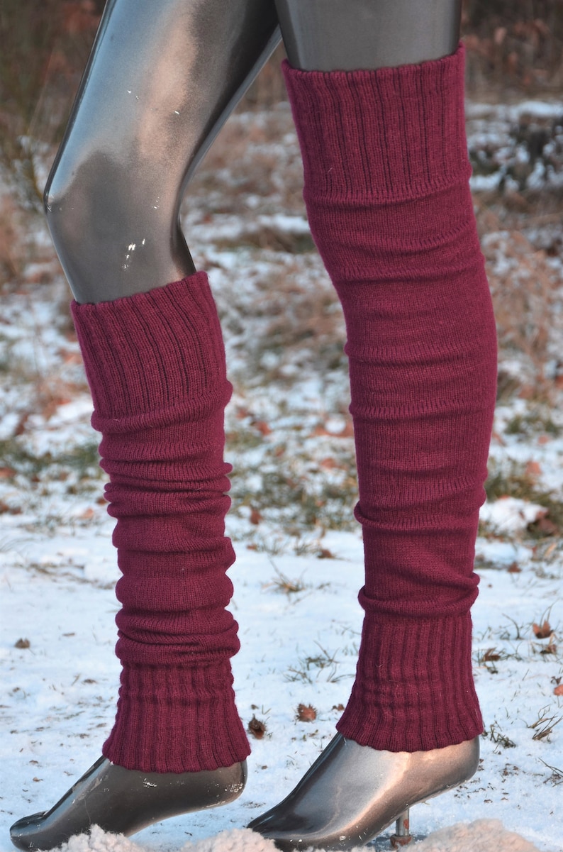 Beinstulpen Overknees Beere Strick Stulpen Legwarmers Himbeere Farben Hippie Stulpen Lang Leg Warmers Goa Psy Warme Overknees Strick Stulpen Bild 2