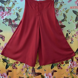 Hosenrock,Palazzohose 3/4,Sommer Hose Rot,Schlaghose,Sommer Hose Rot,Hippie Hose,Schlaghose 3/4,Lässige Hose,Freizeit Hose, Palazzo Hose,