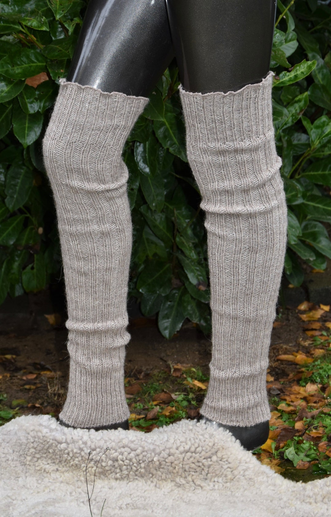 Beinstulpen Strick Overknees Stulpen Wolle Legwarmers Lang Hippie Overknees  Strickstulpen Mit Alpakawolle Sexy Overknees Winter Stulpen Lang
