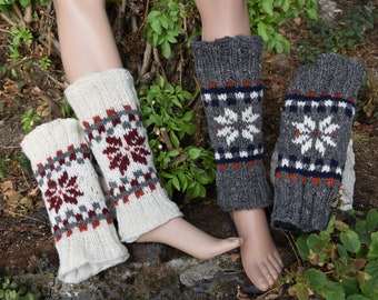 Beinstulpen Strick Wolle Beinstulpen Gefüttert Leg Warmers Beinlinge Wolle Handgestrickte Winterbeinstulpen Boot Toppers Hippie Wollstulpen