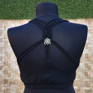 Sommer Top Schulterfrei Kurzes Top Schwarz Sommer Bustier Hippie Top Goa Psy Festival Oberteil Mandala Yoga Damen Top Flippiges Tanktop