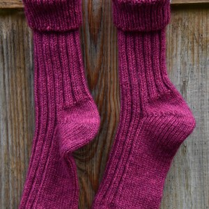 Socken mit Alpaka Wolle Umschlag Socken Pink Winter Socken mit Alpaka Wolle Gr.35-2 Warme Socken Kuschel Socken Pink Haussocken Wolle Bild 7
