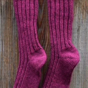 Socken mit Alpaka Wolle Umschlag Socken Pink Winter Socken mit Alpaka Wolle Gr.35-2 Warme Socken Kuschel Socken Pink Haussocken Wolle Bild 8