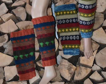 Handgestrickte Beinstulpen Gefüttert Strick Beinlinge Gefüttert Bunte Winter Stulpen Strick Boot Toppers Wadenwärmer Hippie Beinstulpen