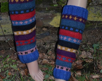 Handgestrickte Beinstulpen Gefüttert Strick Beinlinge Gefüttert Bunte Winter Stulpen Strick Boot Toppers Wadenwärmer Hippie Beinstulpen