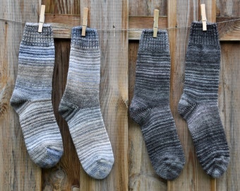 Wollsocken Grau Meliert Warme Strick Socken Flauschige Hippie Socken Kuschelige Umschlag Socken Warme Strick Socken Winter Herbst Socken