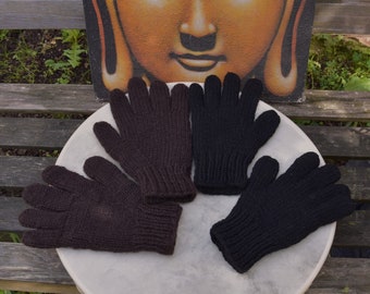 Handschuhe *ANGEBOT* Strick Handschuhe Braun Gefüttert Fingerhandschuhe Schwarz Winter Handschuhe Gefüttert Warme Handschuhe Handgestrickt