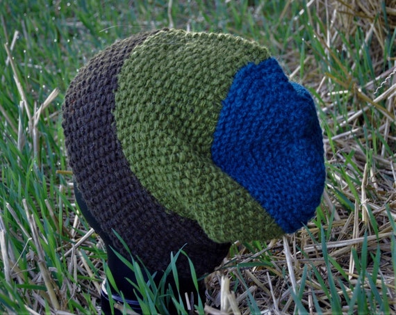 Long Beanie Winter Wollmütze Kopfbedeckung Schafwolle Strick Mütze Hippie Goa