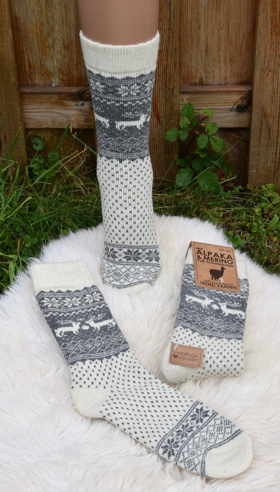 Winter Socken 35-42 Warme Norweger Socken Mit Alpaka Wolle - Etsy Singapore